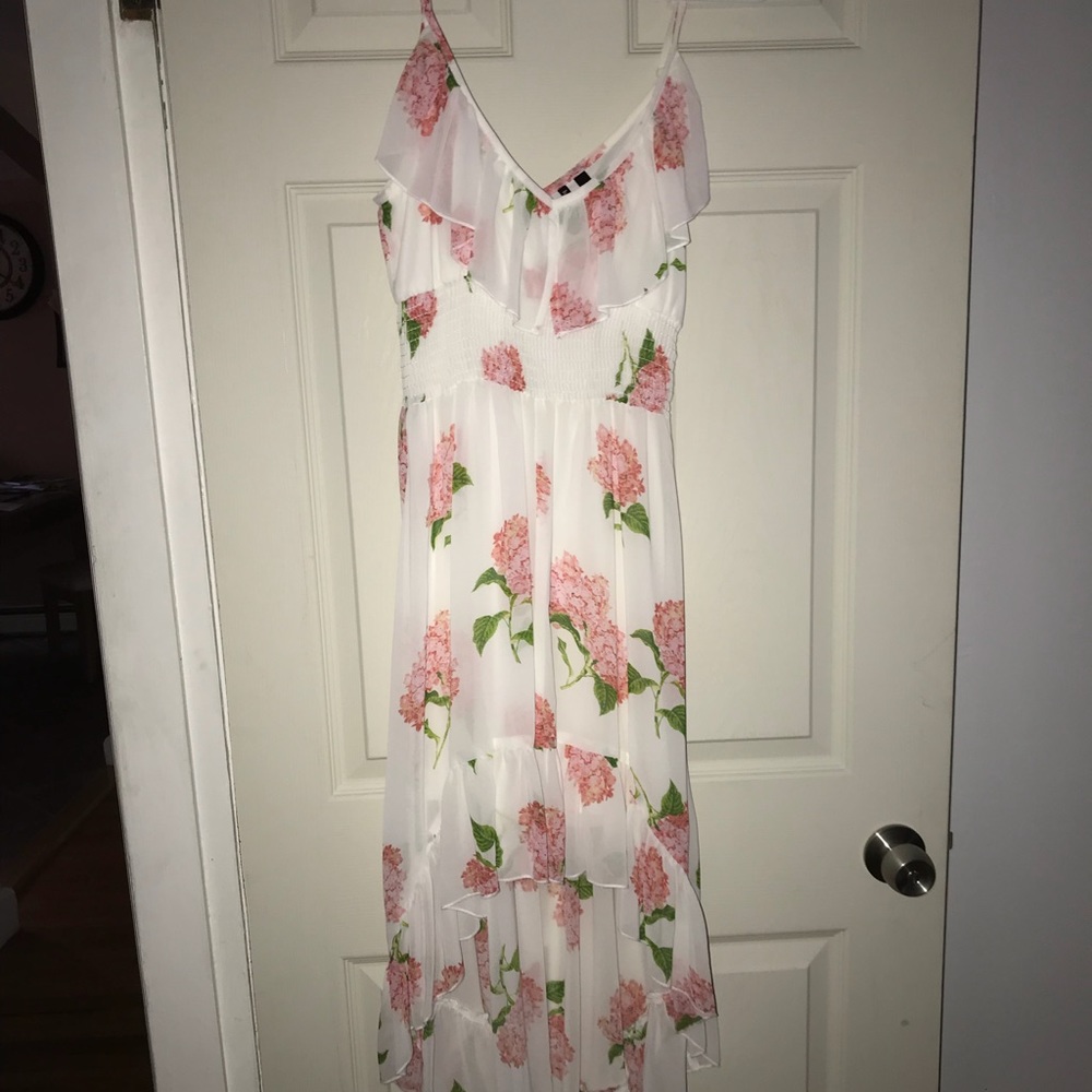 Pink and White Hydrangeas High-Low dress